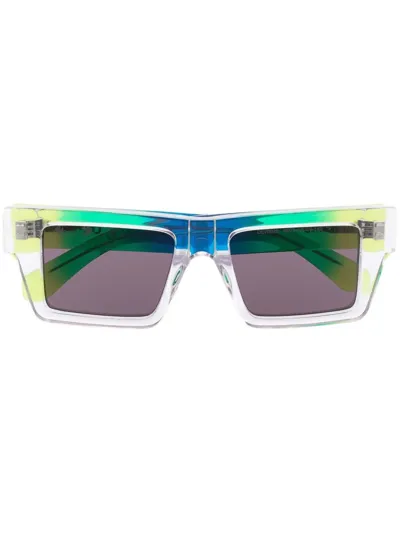 Off-white Nassau Transparent Rectangle-frame Sunglasses (15cm) In Green