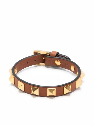 Valentino Garavani Bracciale Rockstud In Brown