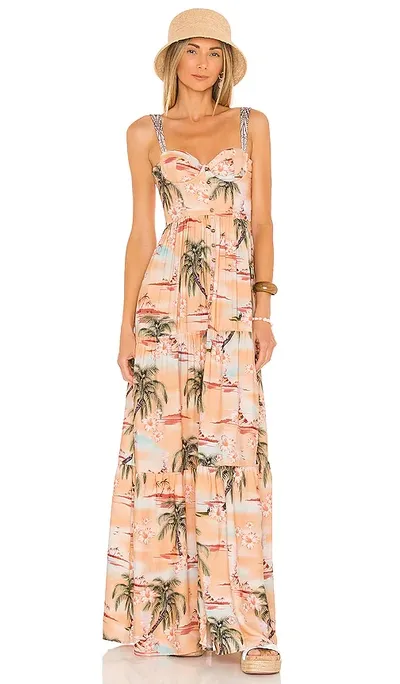 Agua Bendita Dunna Luau Dress In Peach