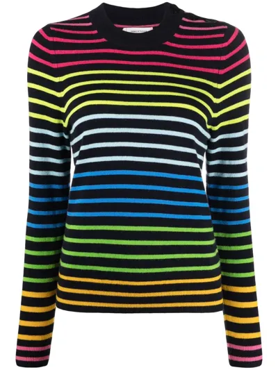 Chinti & Parker Rainbow-stripe Crew-neck Jumper In Blue