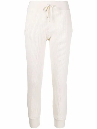 Lauren Ralph Lauren Lisha Ribbed-knit Cropped Trousers In White