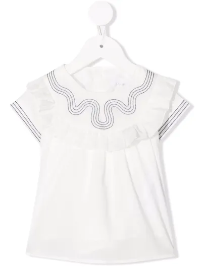 Chloé Babies' Ruffle-detail T-shirt In White