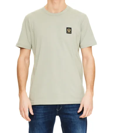 Belstaff Logo-patch Cotton T-shirt In Green