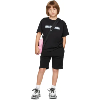 Balenciaga Kids Black Fleece Shorts