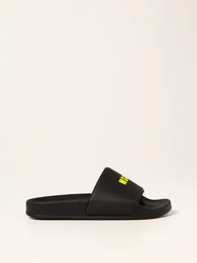 Msgm Kids' Slide Sandals In Pvc In Black