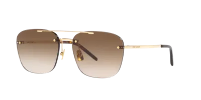 Saint Laurent Unisex Sunglass Sl 309 Rimless In Brown Gradient