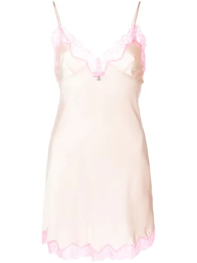 Alexander Wang Women's Lace Silk Mini Slip Dress In Pink