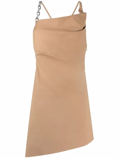 Giuseppe Di Morabito Crystal-embellished Asymmetric Dress In Neutrals