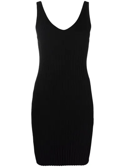 Rodebjer Ribbed-knit Sleeveless Dress In Black