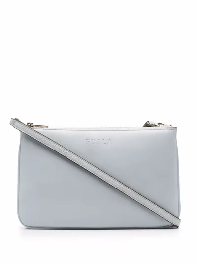 Furla Embossed Logo Crossbody Bag In Blue