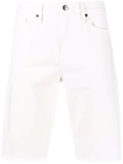 Frame Frayed Denim Shorts In White