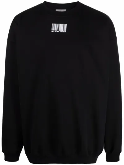 Vtmnts Bar-code Print Sweatshirt In Black