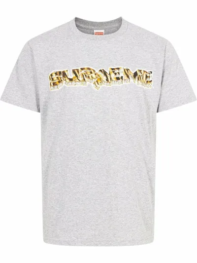 Supreme Diamond Logo-print T-shirt In Grey