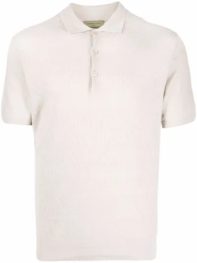 Corneliani Embossed-stitched Polo Shirt In Neutrals