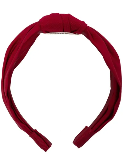 Jennifer Behr Everly Layered Silk Headband In Rot