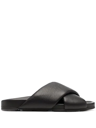 Vic Matie Crossover Strap Leather Sandals In Schwarz