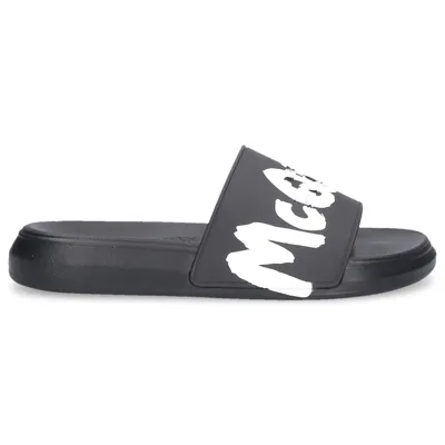 Alexander Mcqueen Beach Sandals Slider Graff. In Black