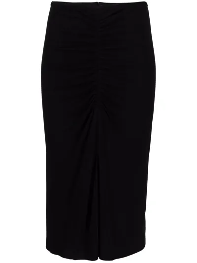 Isabel Marant Joella Ruched-front Pencil Skirt In Black