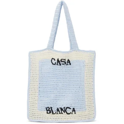 Casablanca Logo-detail Knitted Cotton Tote Bag In Multicolor