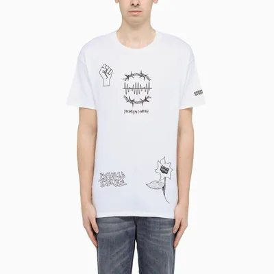 Dreamland Syndicate White Printed Crewneck T-shirt