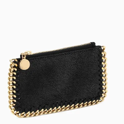 Stella Mccartney Black/gold Falabella Zip Credit Card Holder