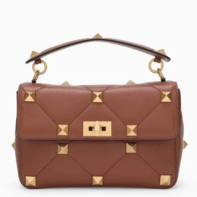 Valentino Garavani Brown Roman Stud Large Chain Bag