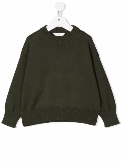 Palm Angels Kids' Logo-print Jumper In Green