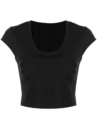 Onefifteen X Beyond The Radar Scoop-neck Cropped Top In Black