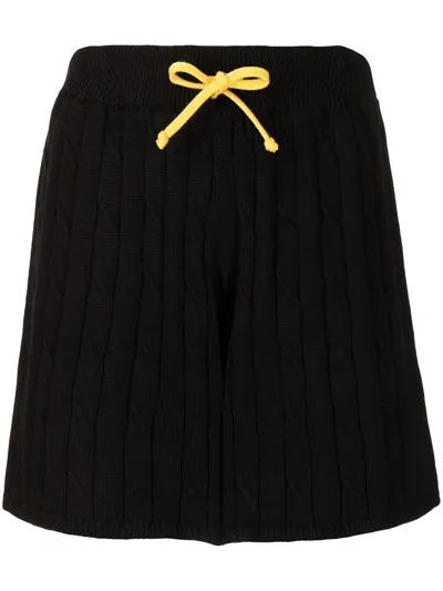 Joshua Sanders Cable-knit Drawstring Shorts In Black