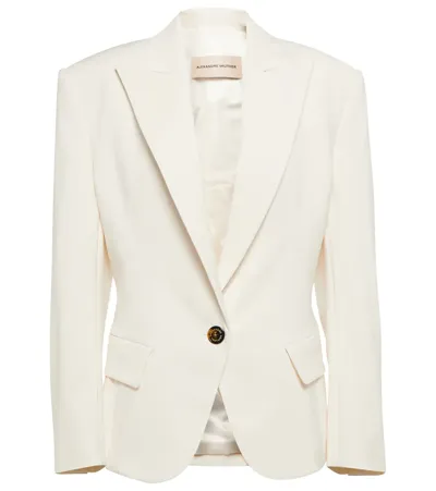 Alexandre Vauthier White Padded-shoulder Single-breasted Blazer