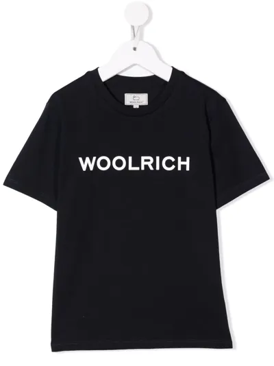 Woolrich Logo-print Cotton T-shirt In Blau