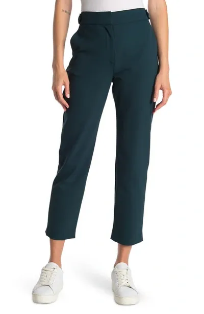 Veronica Beard Gamila Cropped Stretch-cady Straight-leg Pants In Emerald