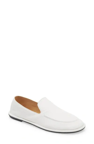 The Row Canal Leather Slip-on Loafers In Milk