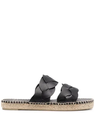 Castaã±er X Altuzarra Dalia Leather Espadrille Sandals In Black