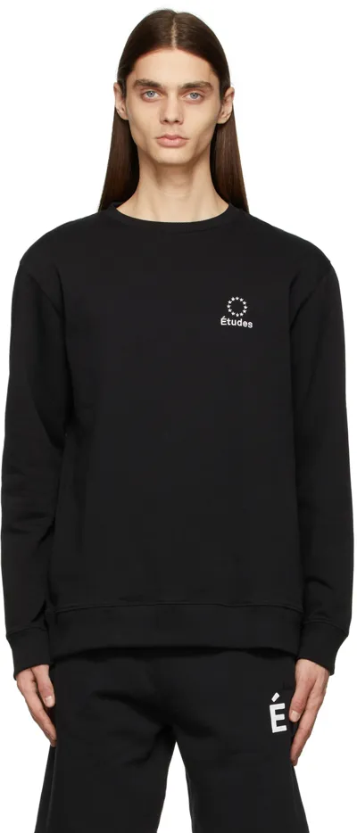 Etudes Studio Embroidered-logo Long-sleeve Sweatshirt In Black