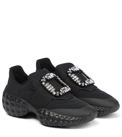 Roger Vivier Viv‘ Run Moonlight Strass Sneakers In Nero