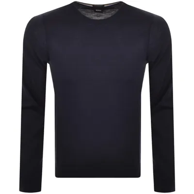 Boss Business Boss Leno P Knit Jumper Navy