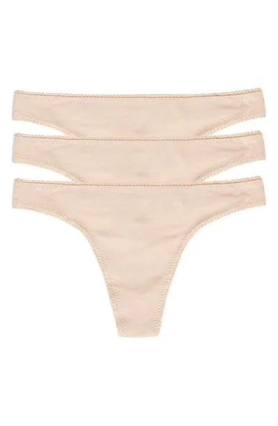 On Gossamer Women's Cotton Hip G Panty, Pack Of 3 1412p3 In Champagne