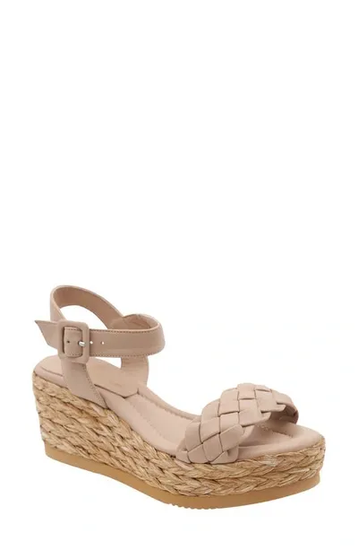 Andre Assous Women's Cecilia Woven Strap Espadrille Wedge Platform Sandals In Khaki