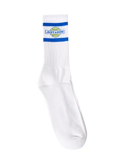 Just Don White Logo-print Socks