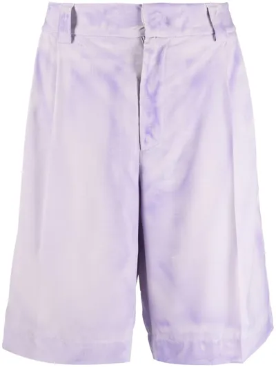 Msgm Mid-rise Bermuda Shorts In Violett