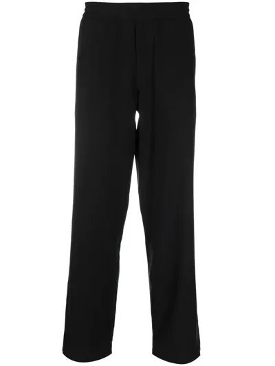 Msgm Elasticated-waist Straight Trousers In Schwarz