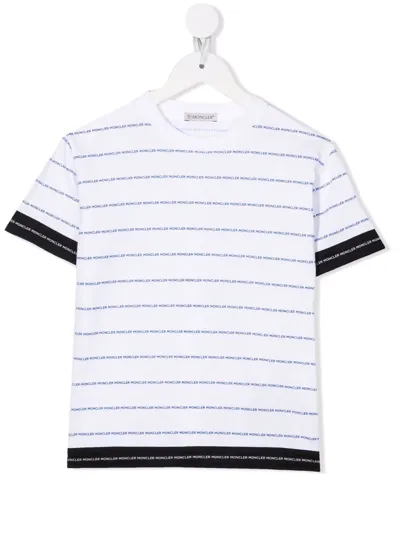 Moncler Kids' Logo-print Cotton T-shirt In White