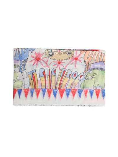 Faliero Sarti Backgammon 130x135cm Cotton And Cashmere Scarf In Multi