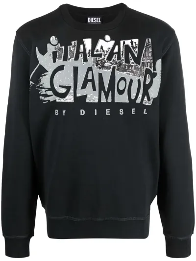 Diesel Italian Glamour Sweatshirt In Black