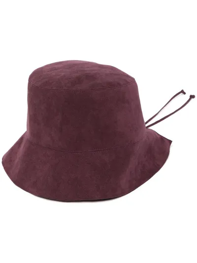 Muller Of Yoshiokubo Drawstring Faux-suede Hat In Red