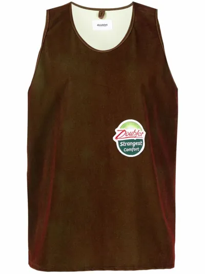 Doublet Kids Brown Flocked Kiwi Tank Top