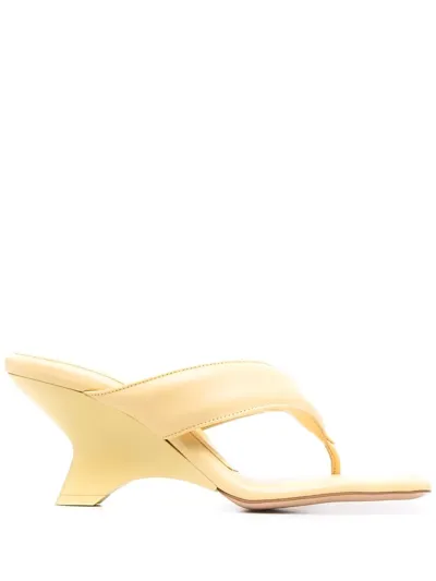 Gia Borghini Puffy Thong Mule Sandals In Yellow