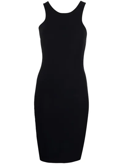 Patrizia Pepe Round-neck Sleeveless Racer Dress In Nero