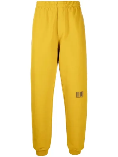 Vtmnts Logo-print Joggers In Yellow